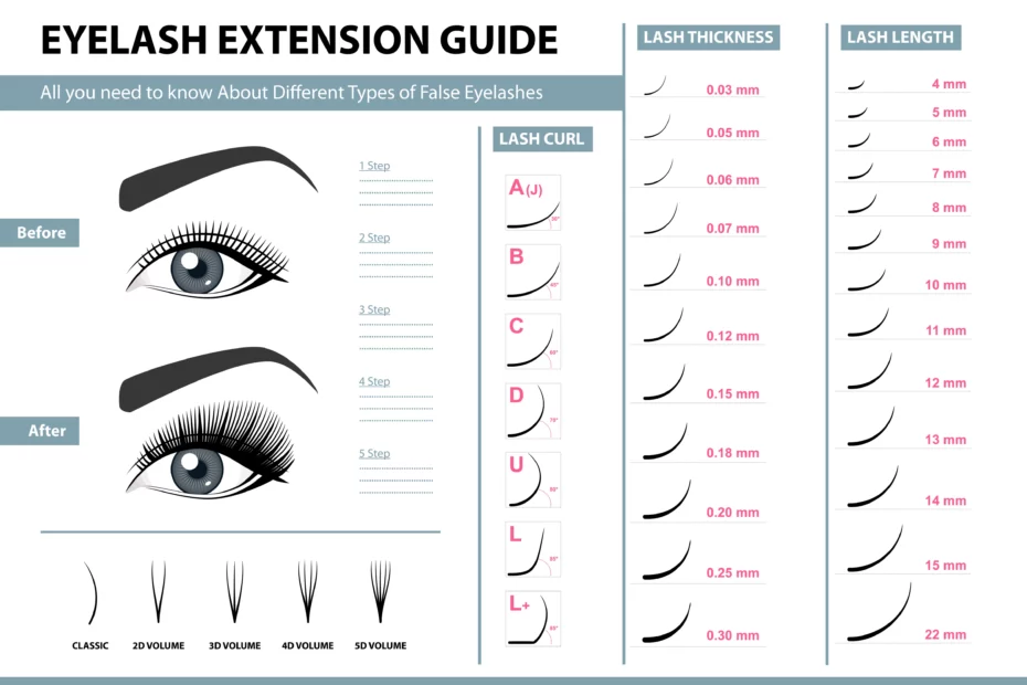 eyelash extension style chart
